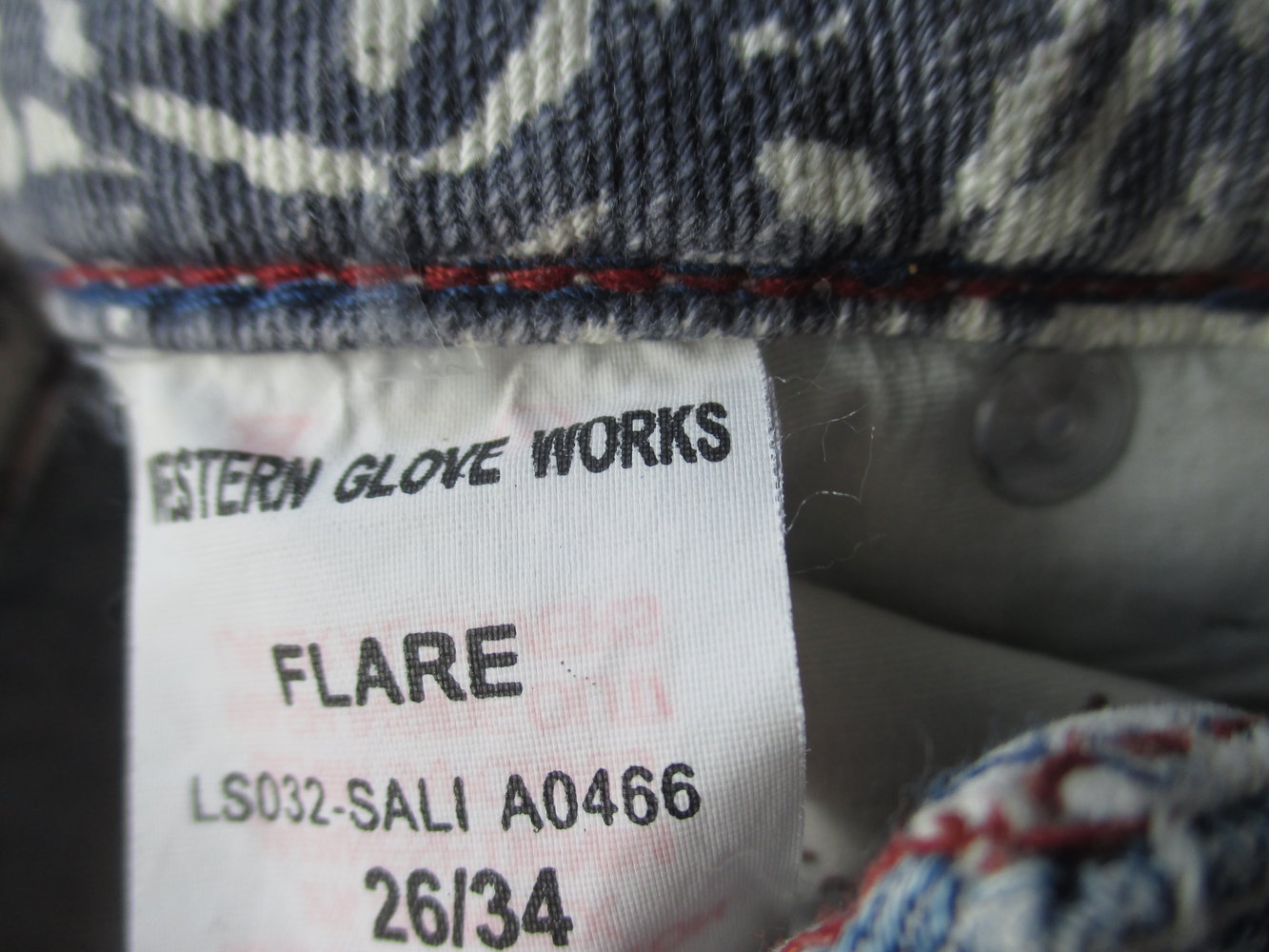 1921, handcrafted, Jeans mit Indianerlogo, Gr. 26/ 34, Western glove works