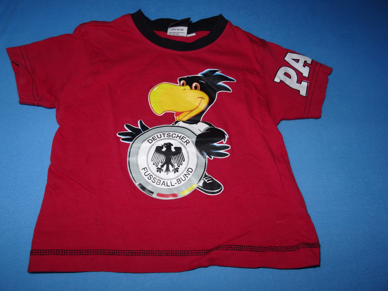 Fußball EM WM Maskottchen Paule T-Shirt rot Gr. 92/98