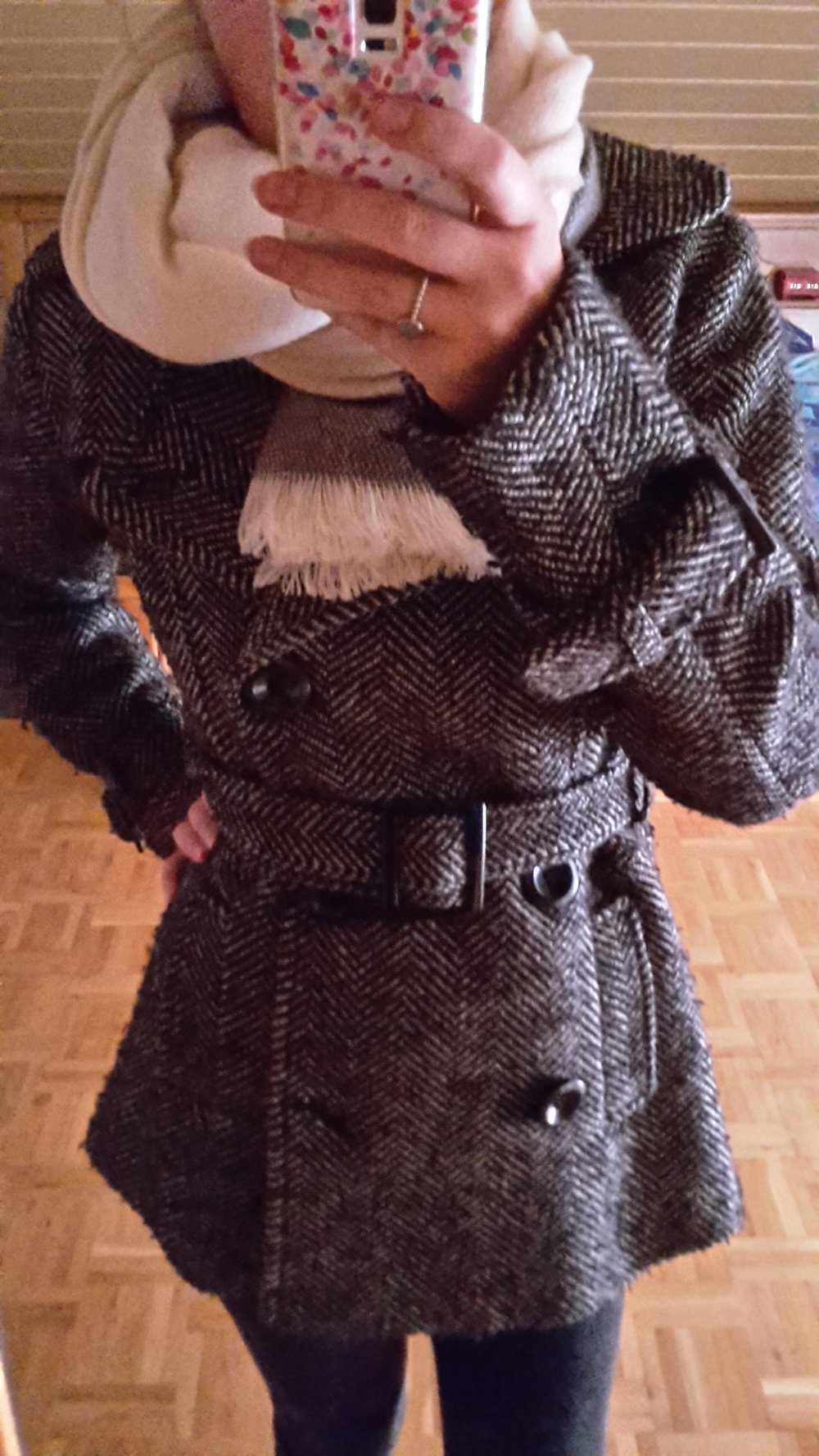 Grau-Schwarzer Wintermantel von C&A