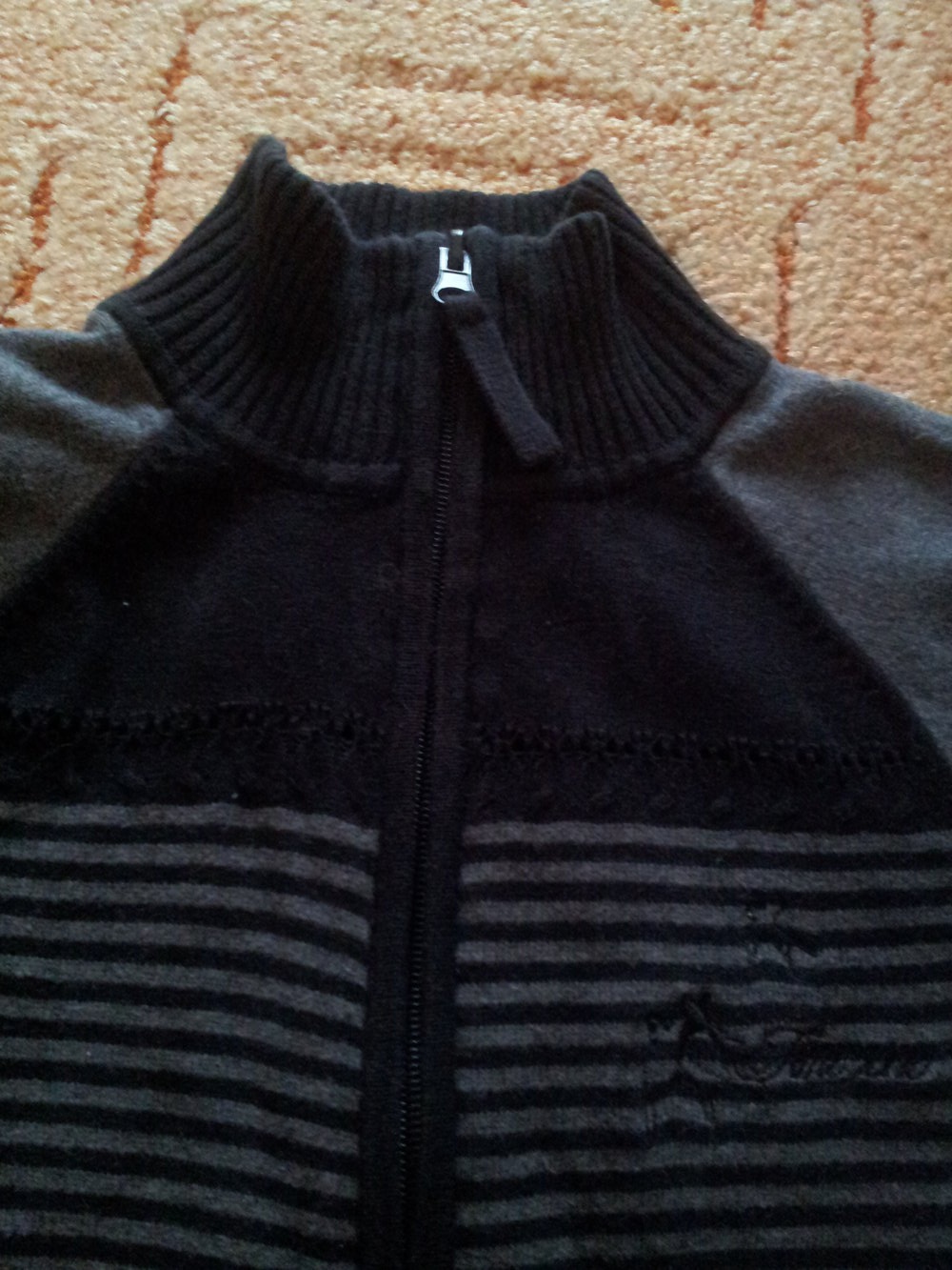 Sweat Jacke schwarz grau Streifen Timezone Gr. XS S Cut-Outs