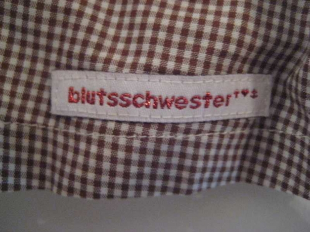 Blutsgeschwister / Blutsschwester Kleid / Sommerkleid braun weiß beige kariert mit Gürtel