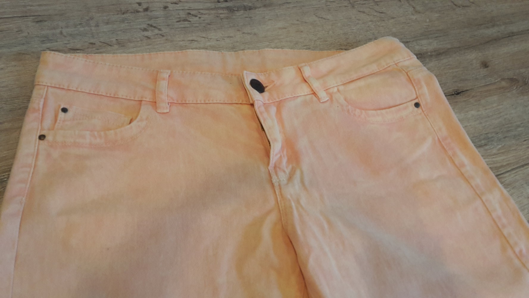 Gr.38 S M NEUw. Jeans Stretch rosa Batik Pfirsich Hose chic