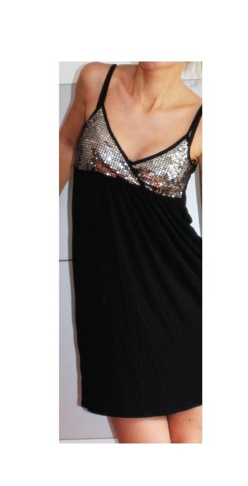 schwarzes Kleid / Partykleid mit Pailetten
