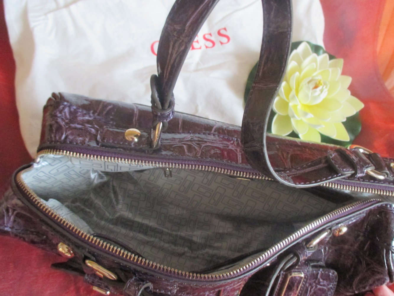 NEU * Kroko- Style * Lack- Leder * Henkel * Hand- TASCHE * Bag * Tote 