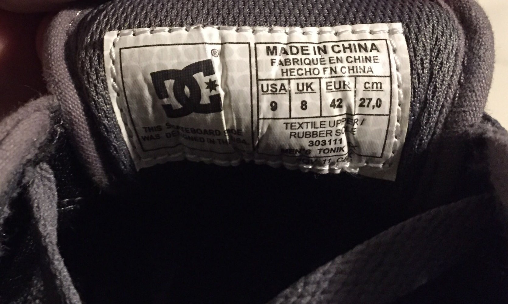 NEUw.: DC TONIK TX Canvas Sneaker grau Gr. 42 / UK 8