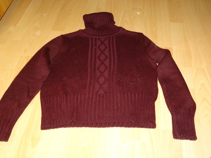 Burgundroter Rollkragen Pullover Miss H Gr. S
