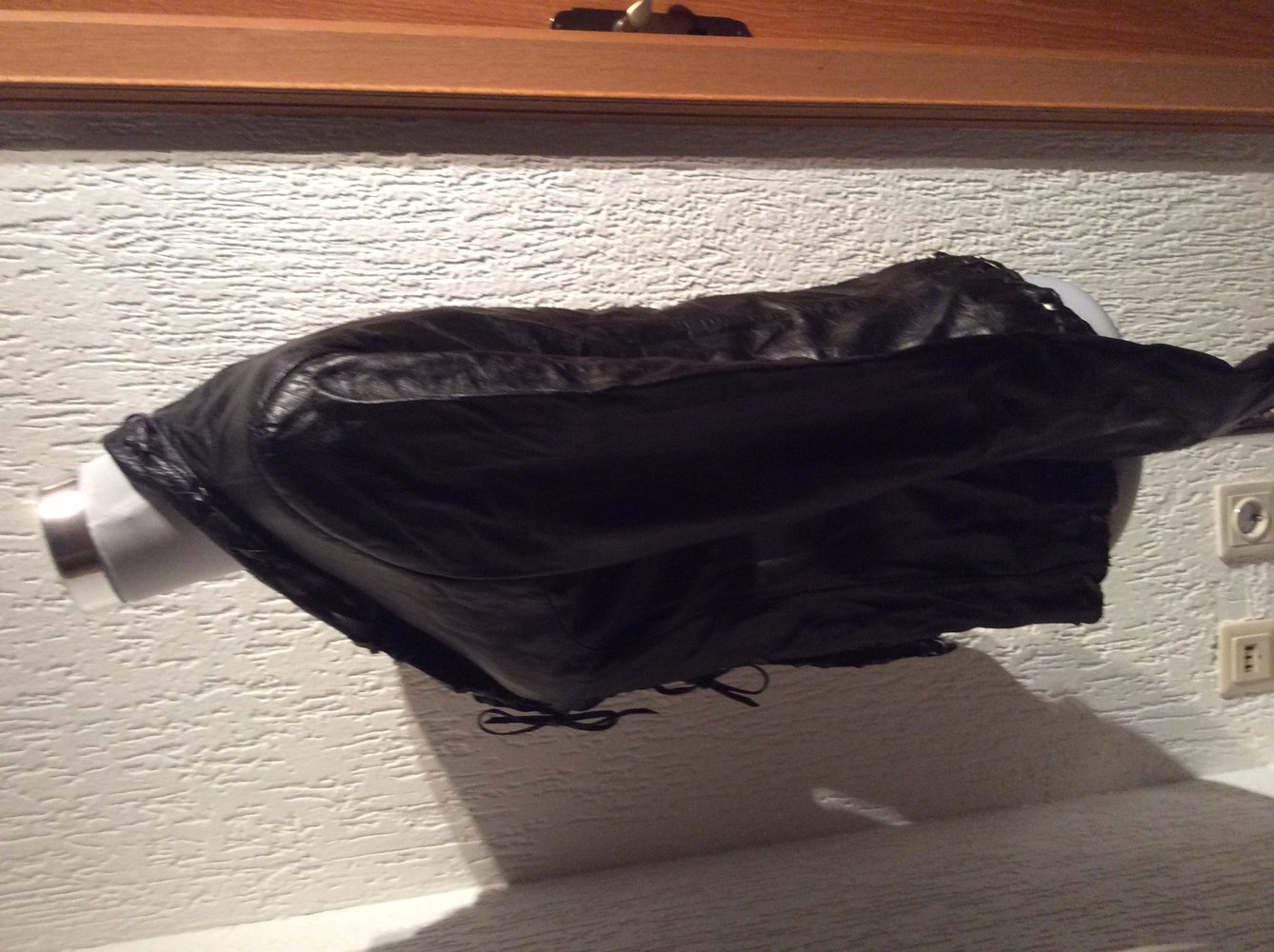 Please Trend Leder Jacke Lederjacke Zum schnüren Größe S schwarz Damen 