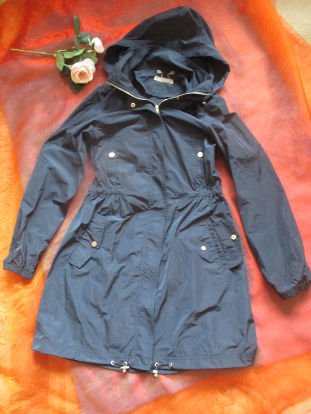 NEU * Seidig * Multifunktion * Trench Coat * Kapuzen * Long- Jacke oder Kurz- Mantel 