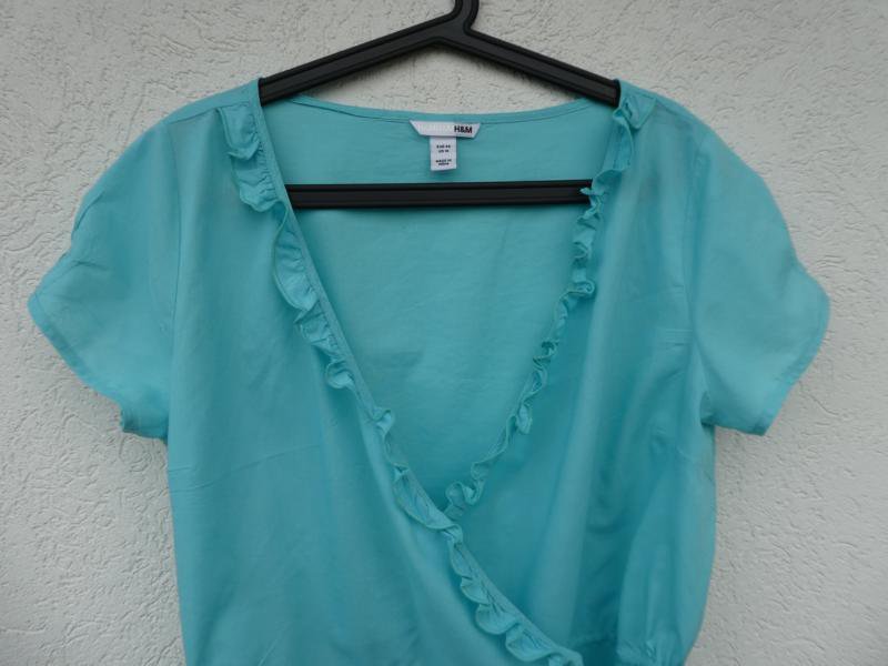 H&M – Wickelbluse, helltürkis – Gebraucht, fast wie neu