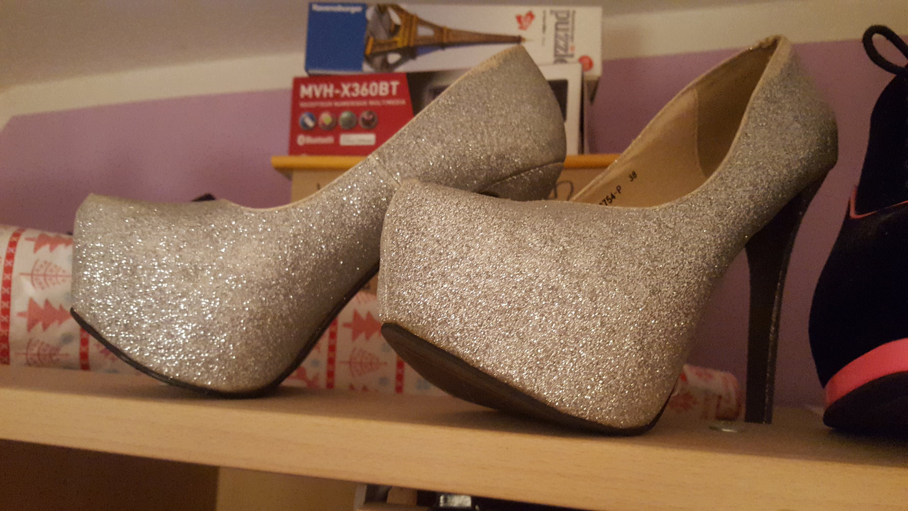 Silbere Glitzernde HighHeels