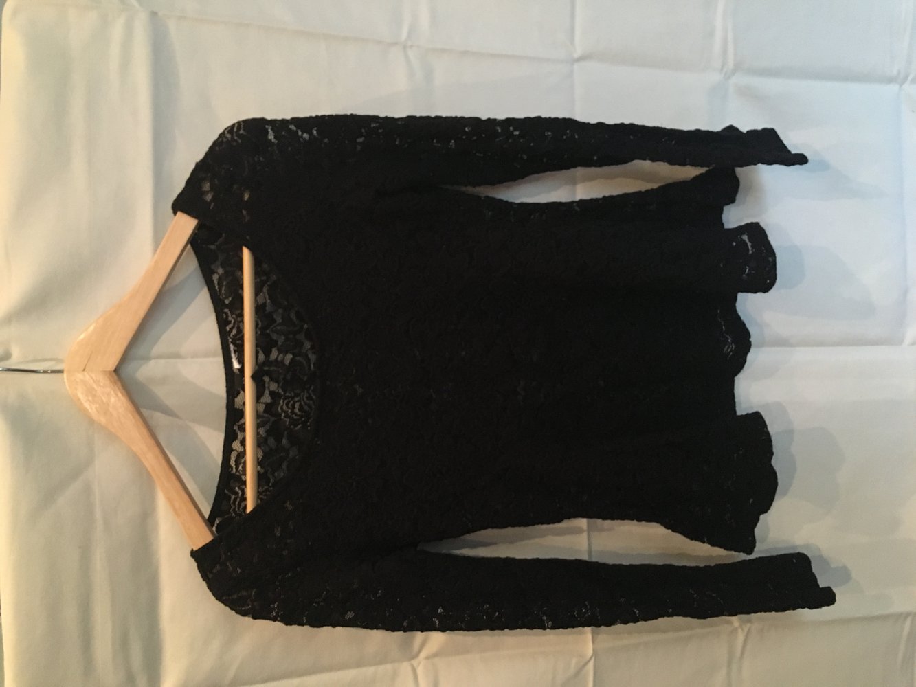 Schwarzes Peplum Shirt/Bluse aus Spitze