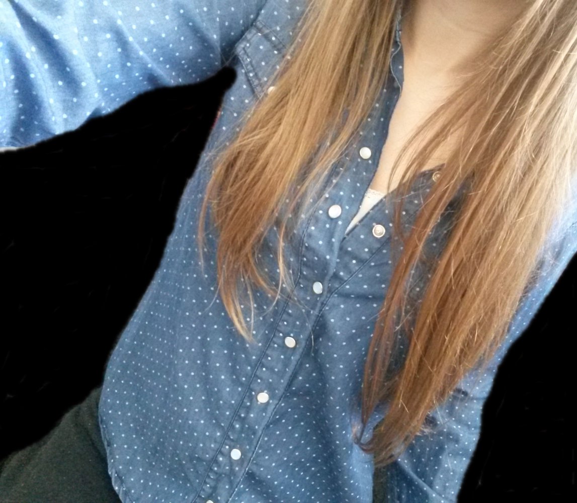 Dunkelblau Gepunktetes Hemd