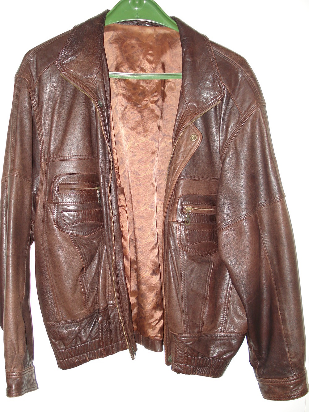 braune Lammnappa-Lederjacke Vintage