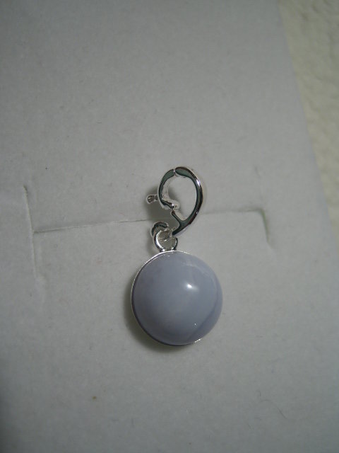 Anhänger Blue Lace Achat 925er Silber Clip