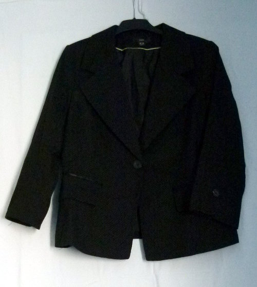 Pünktchen Blazer Jacke in schwarz weiß gepunktet von H&M, Retro Boho Business Festlich