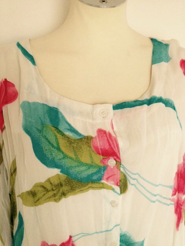 Nostalgi Pur Blümchen Long Bluse Tunika