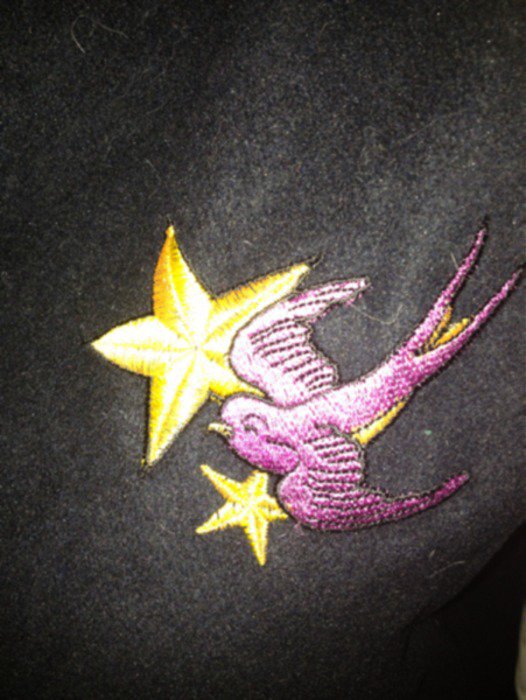 Primark College Baseball Jacke mit Schwalbe Rockabilly Rockabella Pin up