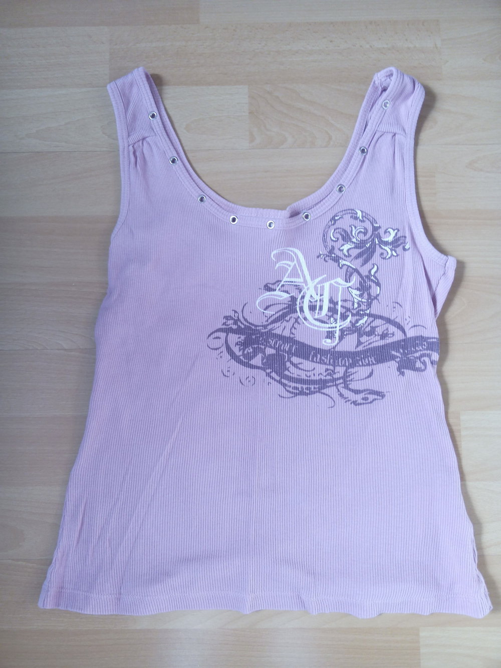 rosa Nietenshirt gerippt in 36