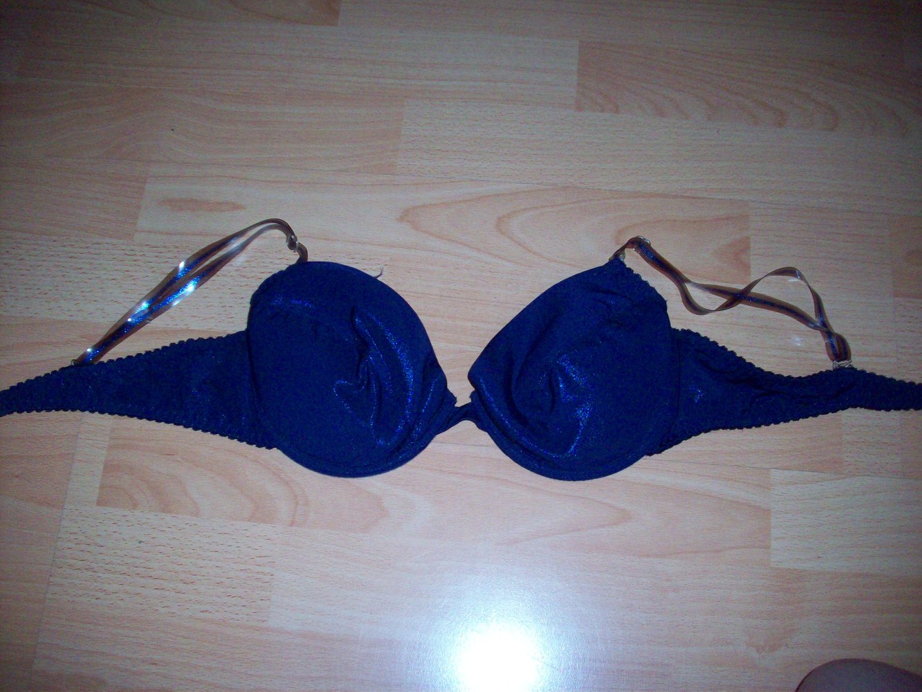 Blau Glitzer BH, Glitzerträger, Gr. 80B