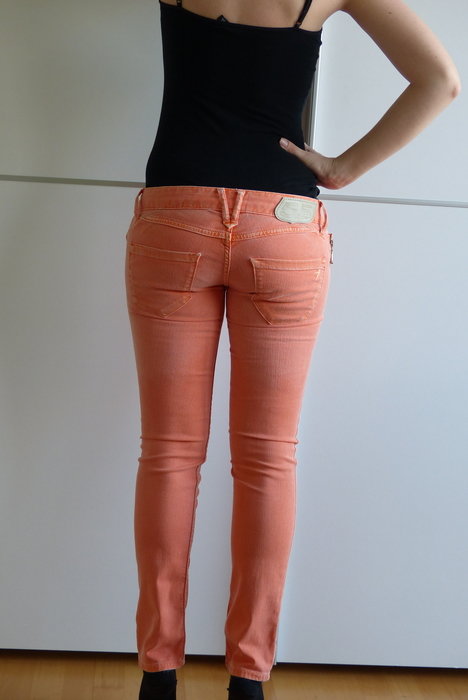 55DSL Diesel Jeans orange skinny low waist Weite 25
