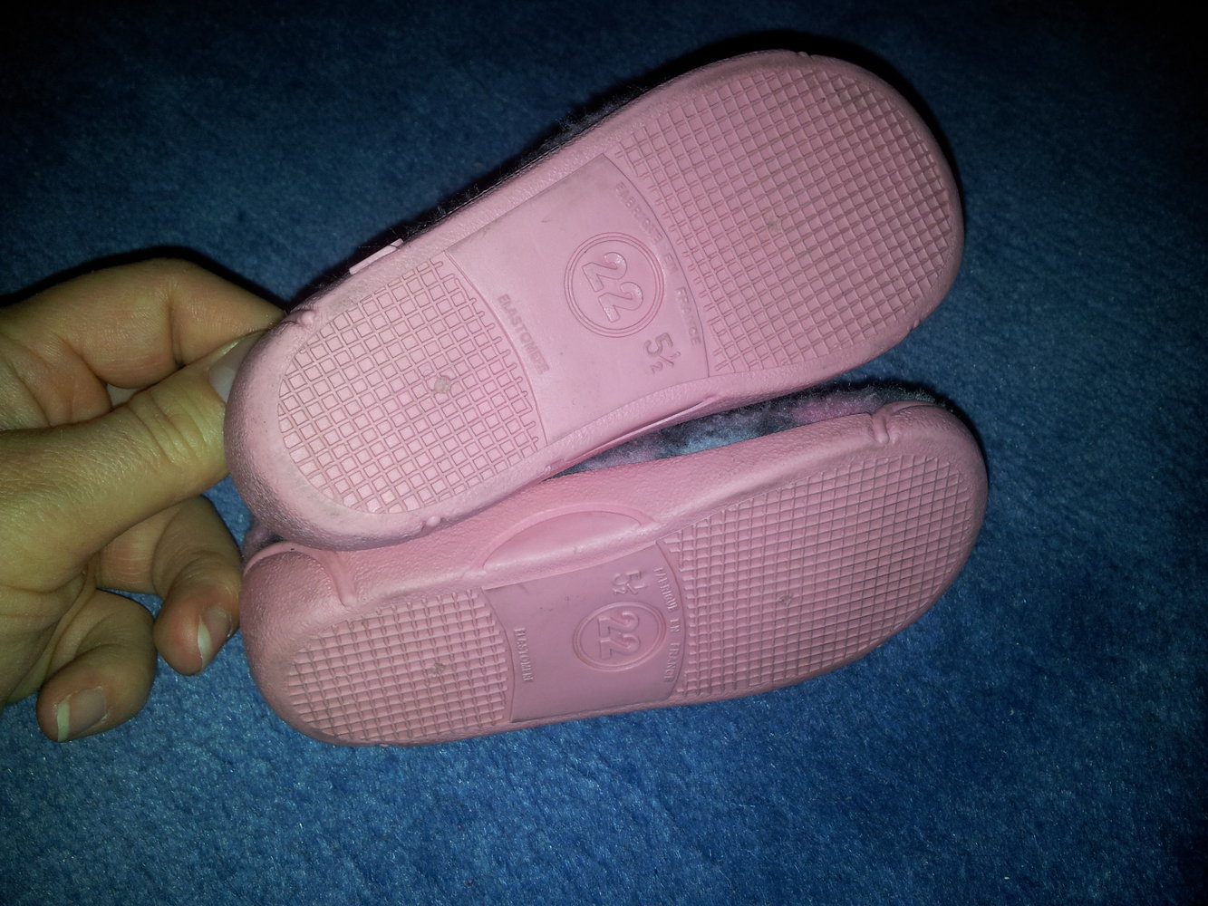  feste Hausschuhe kariert rosa Gr. 22