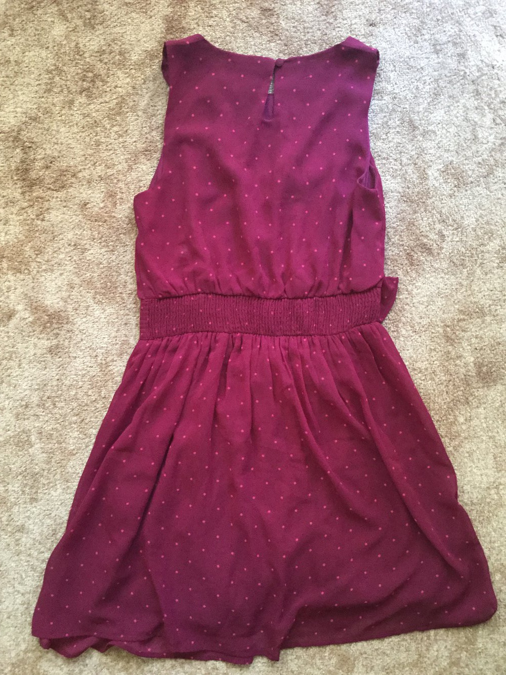 Vera Moda, Kleid, Rüsschen, gepunktet, S dunkelrot