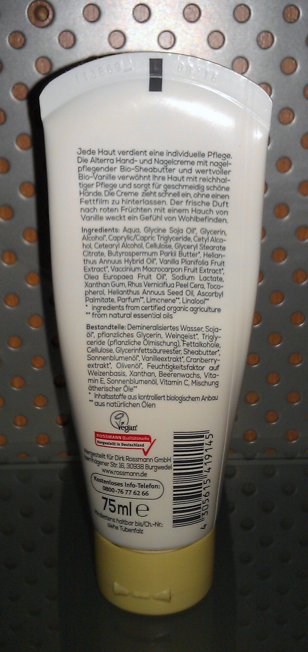 Alterra Hand- und Nagelcreme Bio-Cranberry & Bio-Vanille