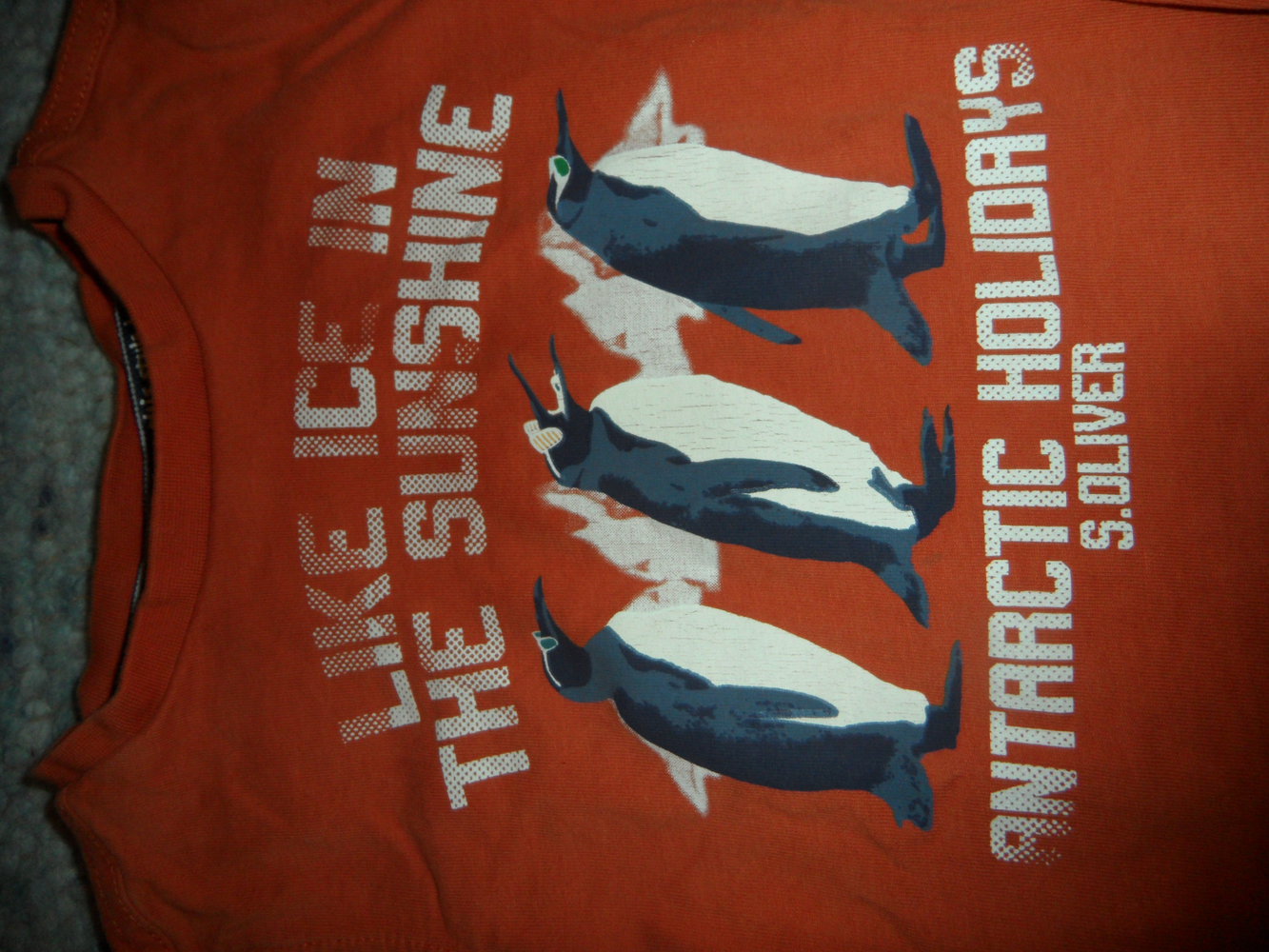 s.Oliver Langarmshirt Pinguine Sprücheshirt