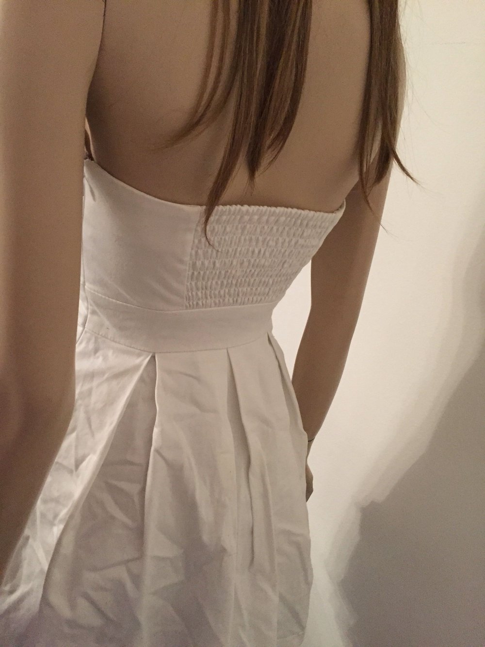  Weißes Bandeau Kleid Cocktailkleid Abendkleid Sommerkleid Strandkleid 