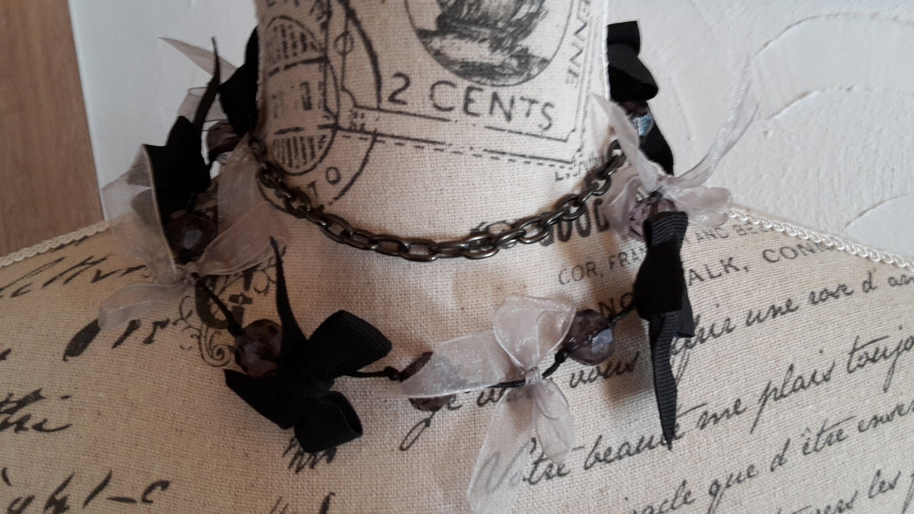 Halskette schleifen schwarz weiß chic street one Business