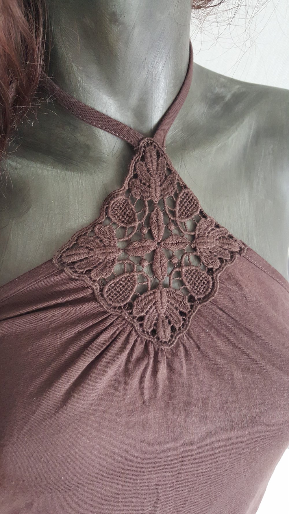 Neckholder Top Oberteil Braun 38 M