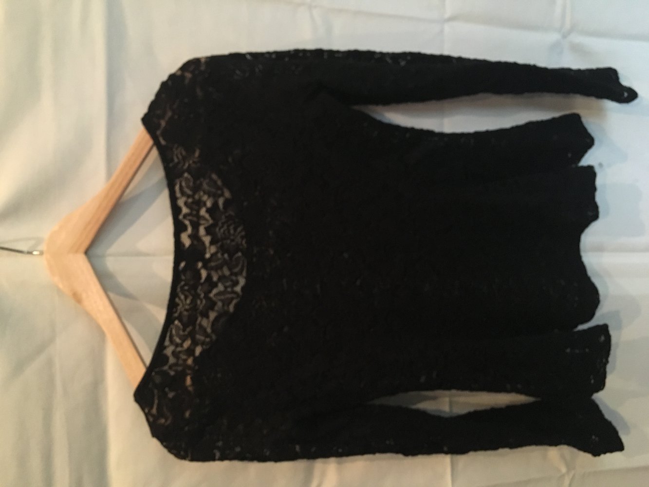 Schwarzes Peplum Shirt/Bluse aus Spitze