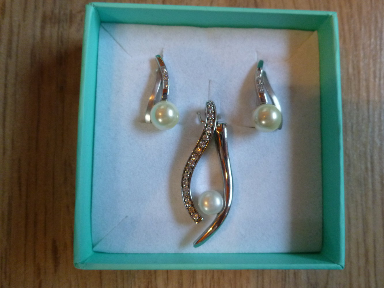 Kettenanhänger Anhänger Silber 925 Perle Steinchen Neu