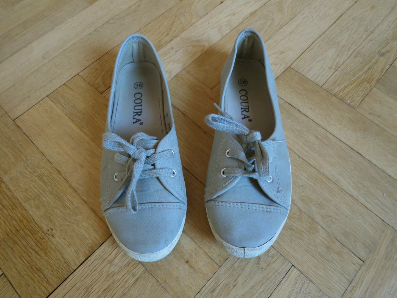 Hellgraue offene Sneaker/ Halbschuhe/ Ballerinas, Gr. 38