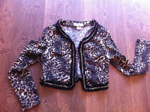 Sexy Leoparden Weste mit Goldkette Gr M gold leo boho vintage blogger