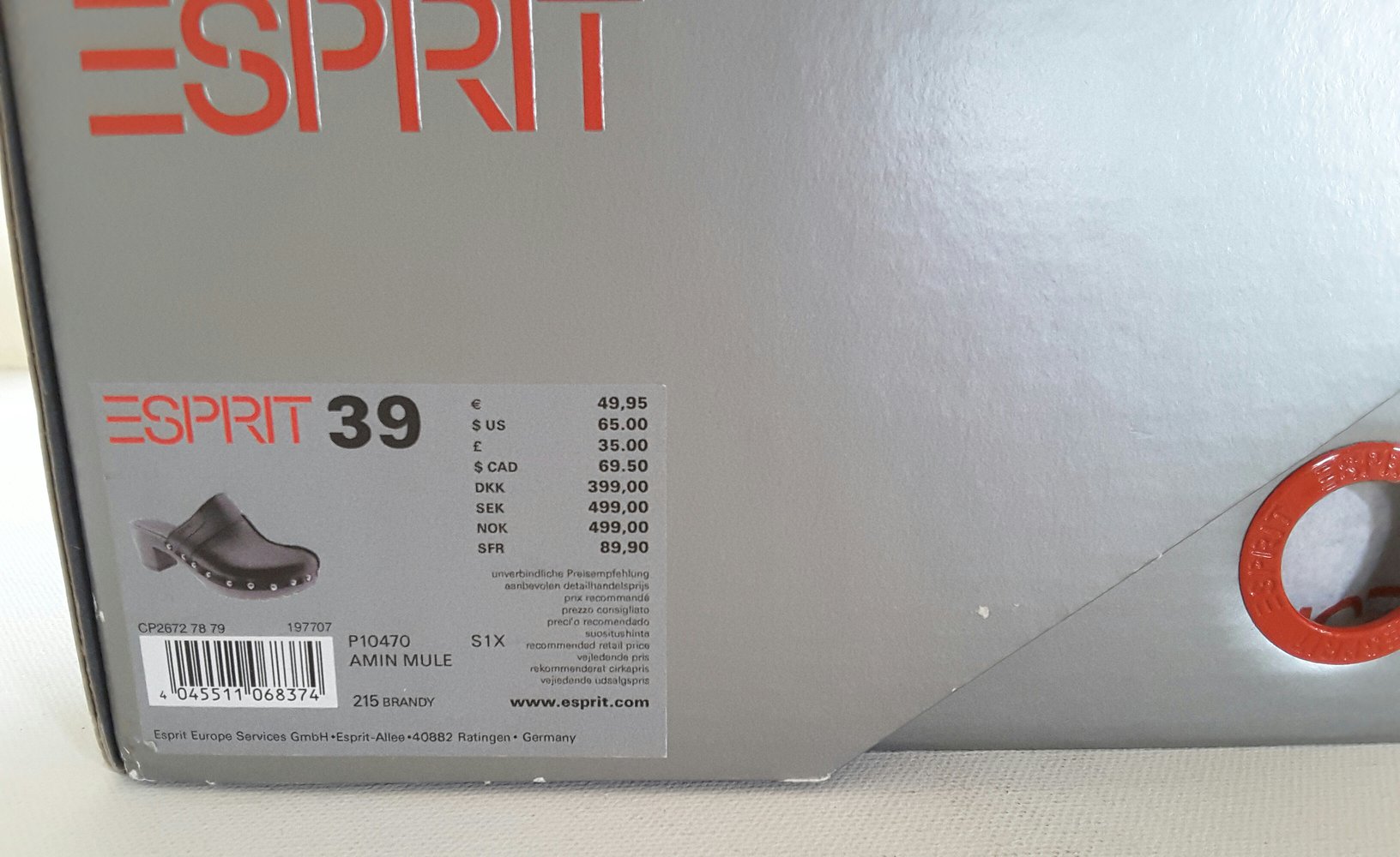 Ungetragene Esprit Clogs brandy braun Holz optik Leder Größe 39 (38) wie Neu!