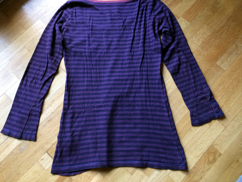 LTB Langarmshirt S M Longshirt Streifen lila blau Longsleeve