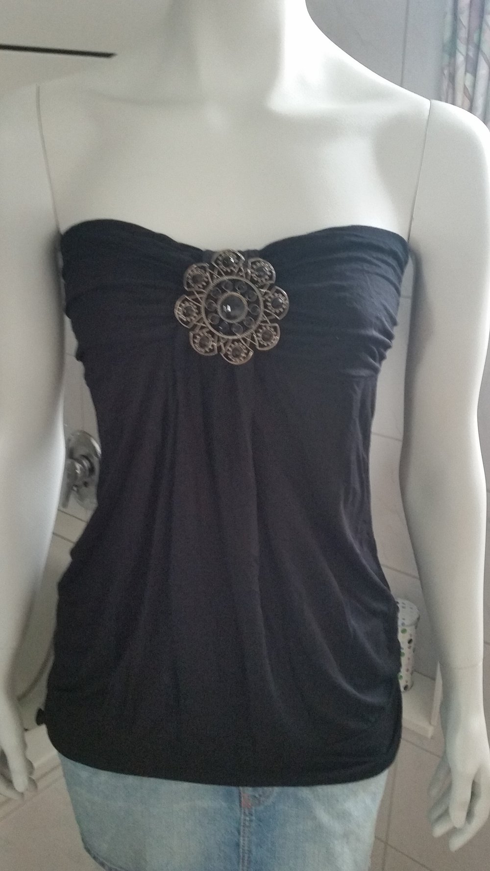 schwarzes Bandeau Top 