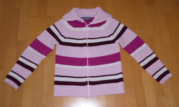 Grobstrick-Cardigan mit Streifen