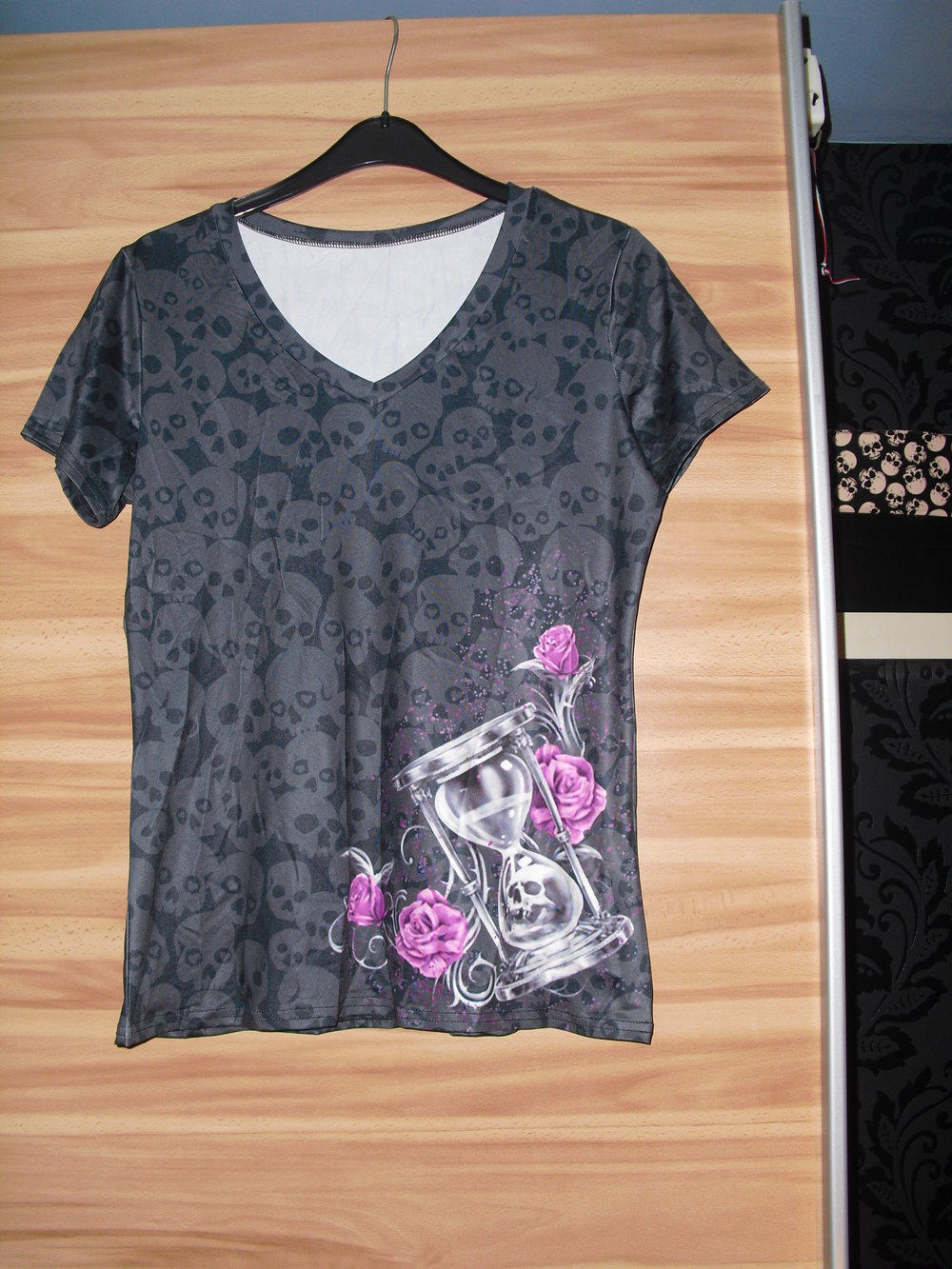 Skullshirt Totankopf Shirt mit Sanduhr Sommershirt