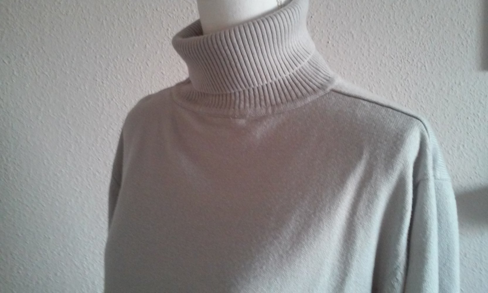 Rollkragenpullover Rolli Pulli hellgrau weich