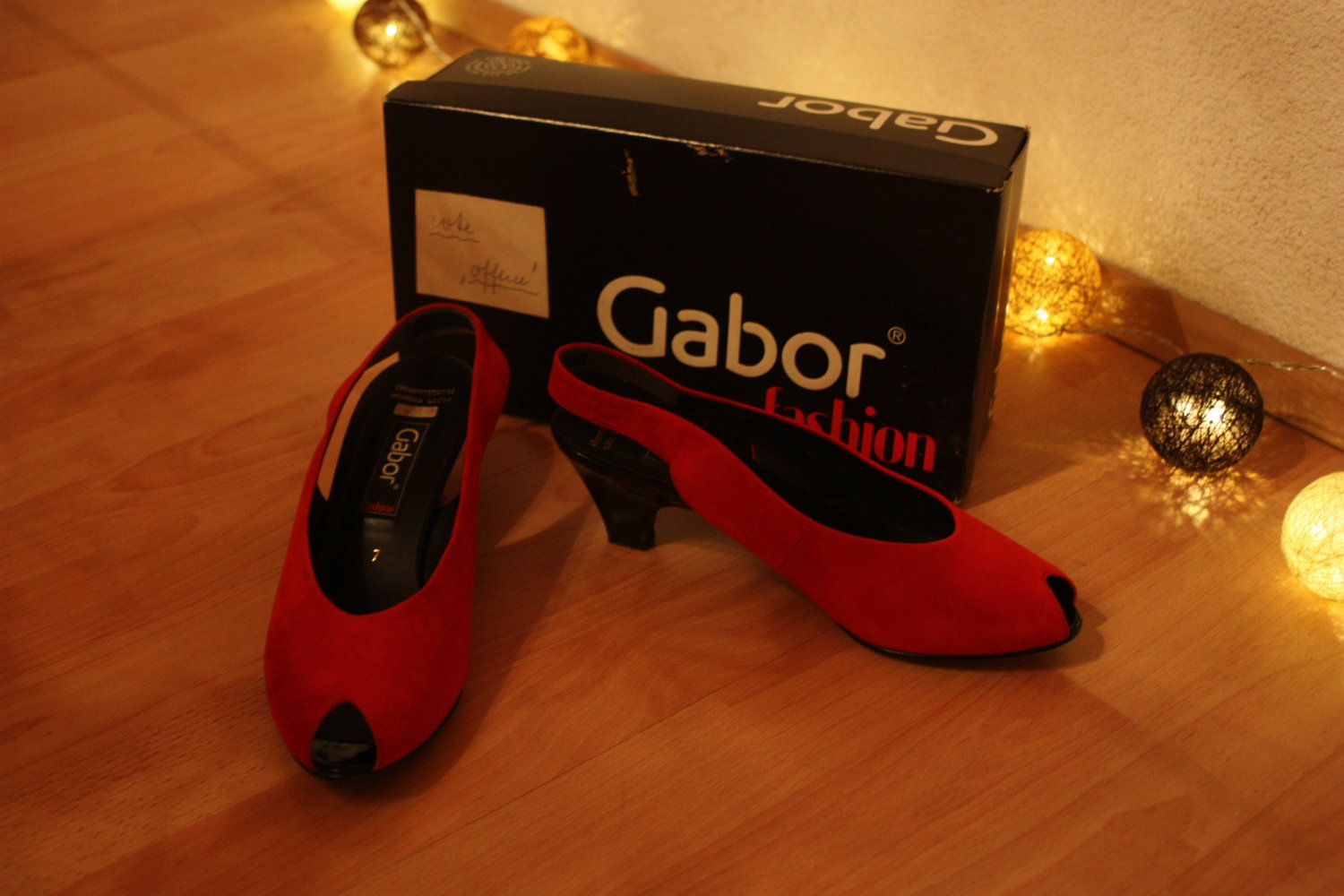 Rote Slingback Peeptoes, Gabor, Gr. 40