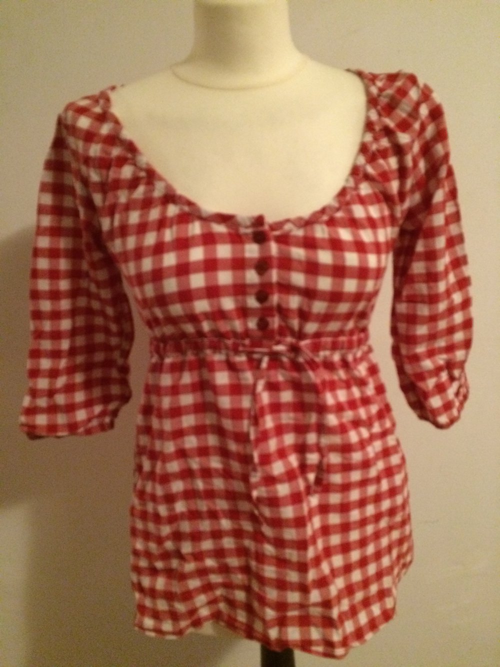 Bluse rot weiß kariert babydoll