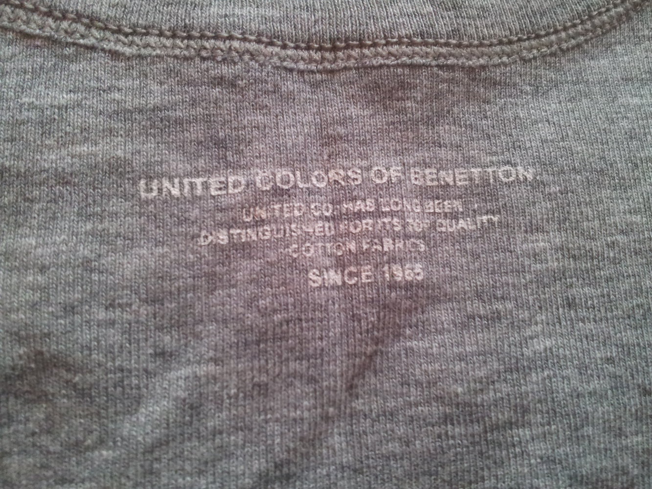 Top Tanktop grau Druck Strass Benetton Gr. S 