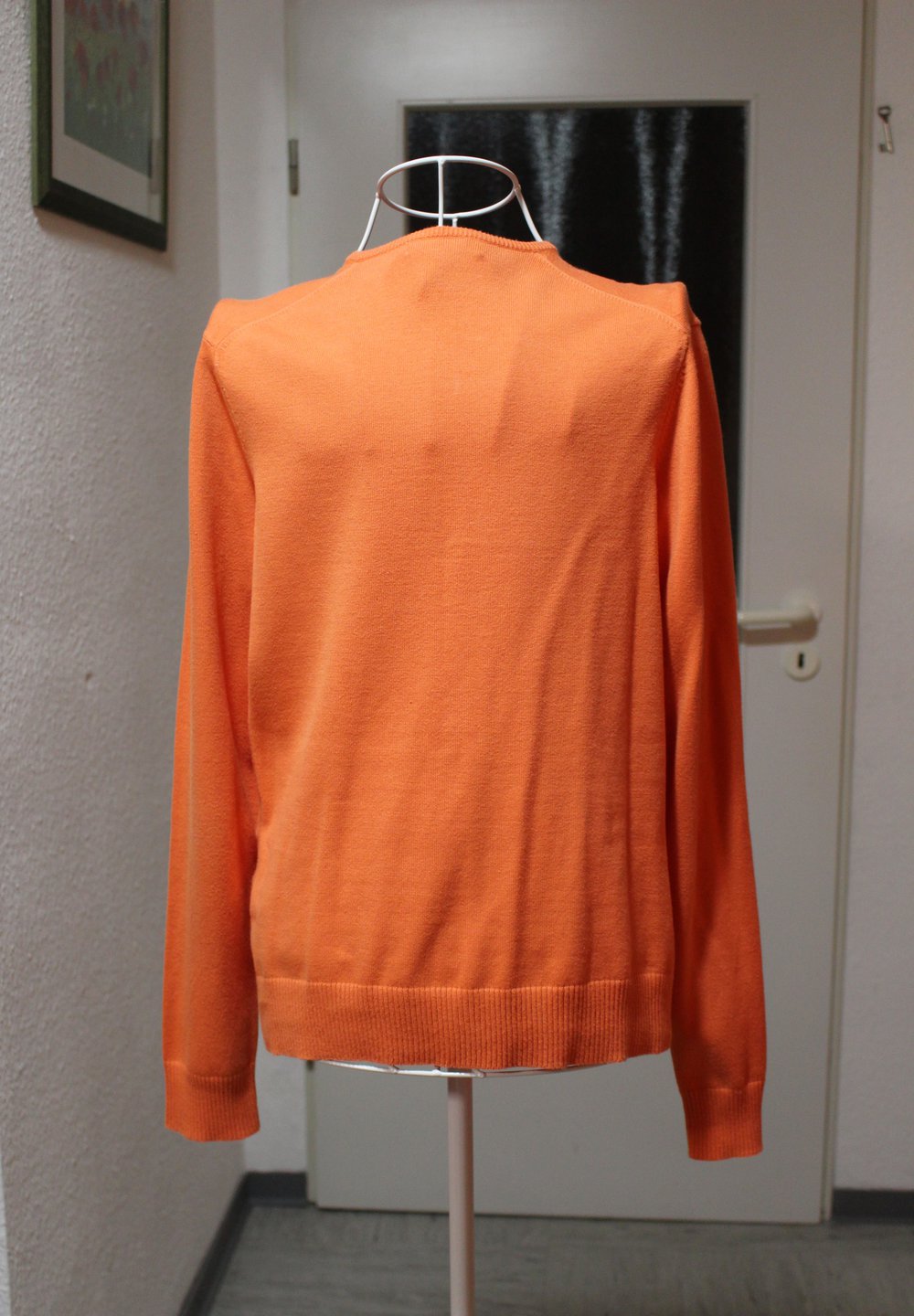 123. Cardigan von Lands End, feinstrick, lachsfarben, Gr. 38/S