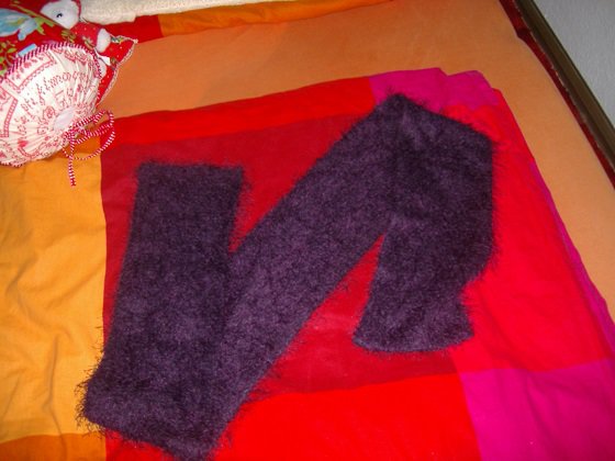 Damen Schal fransig lila