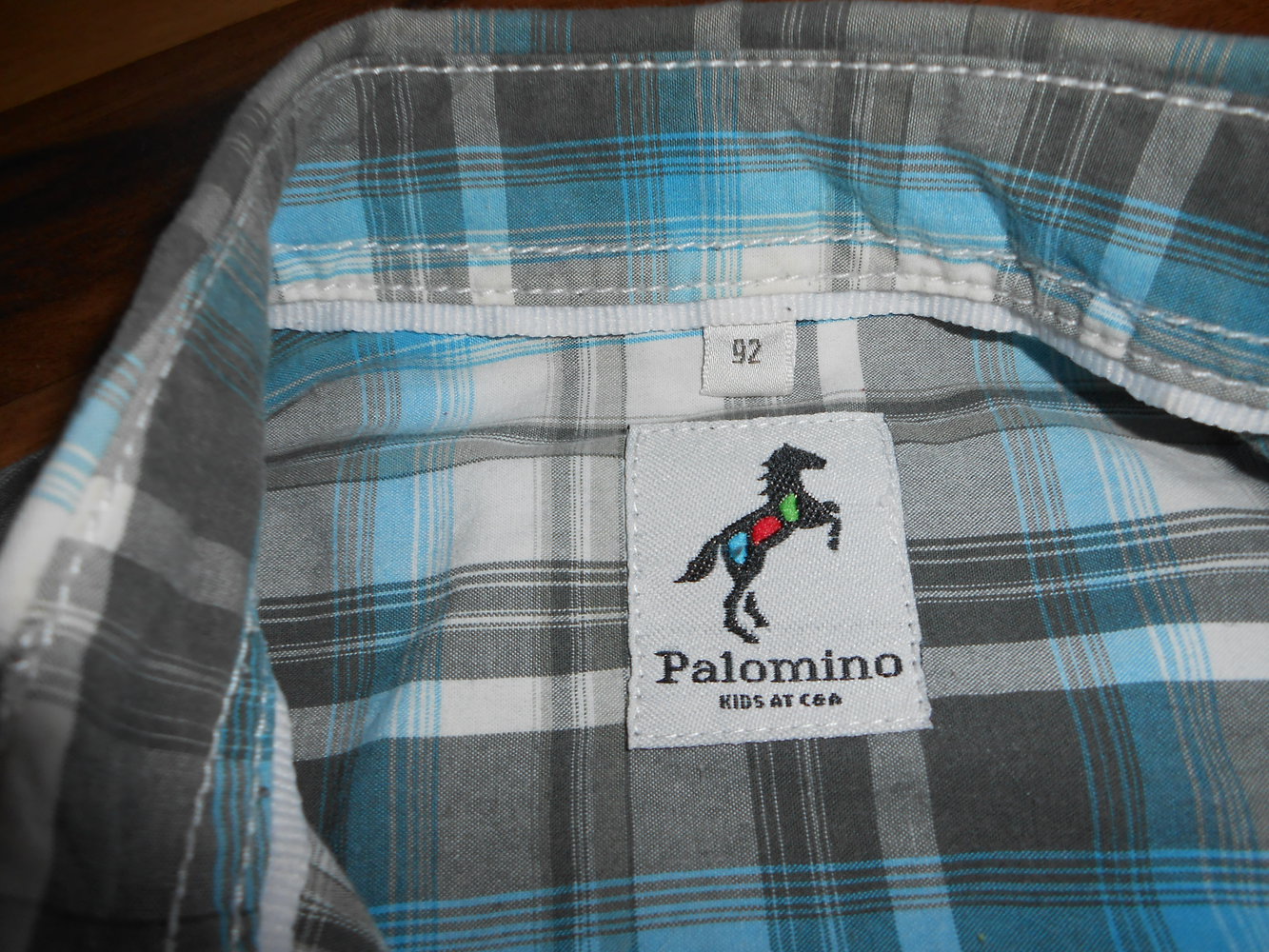 Hemd langärmlig blau weiß grau 92 Palomino