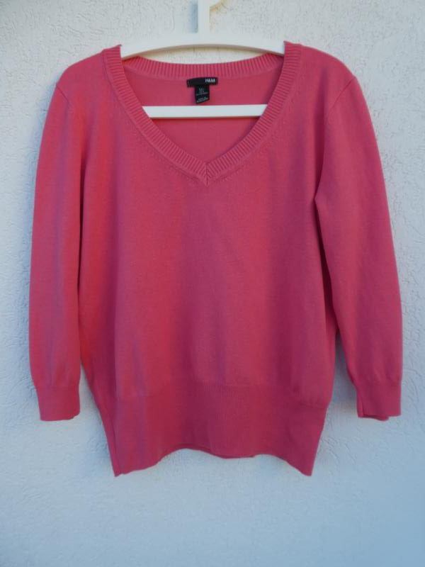 H&M – Damen Feinstrickpullover, lachs - Gebraucht