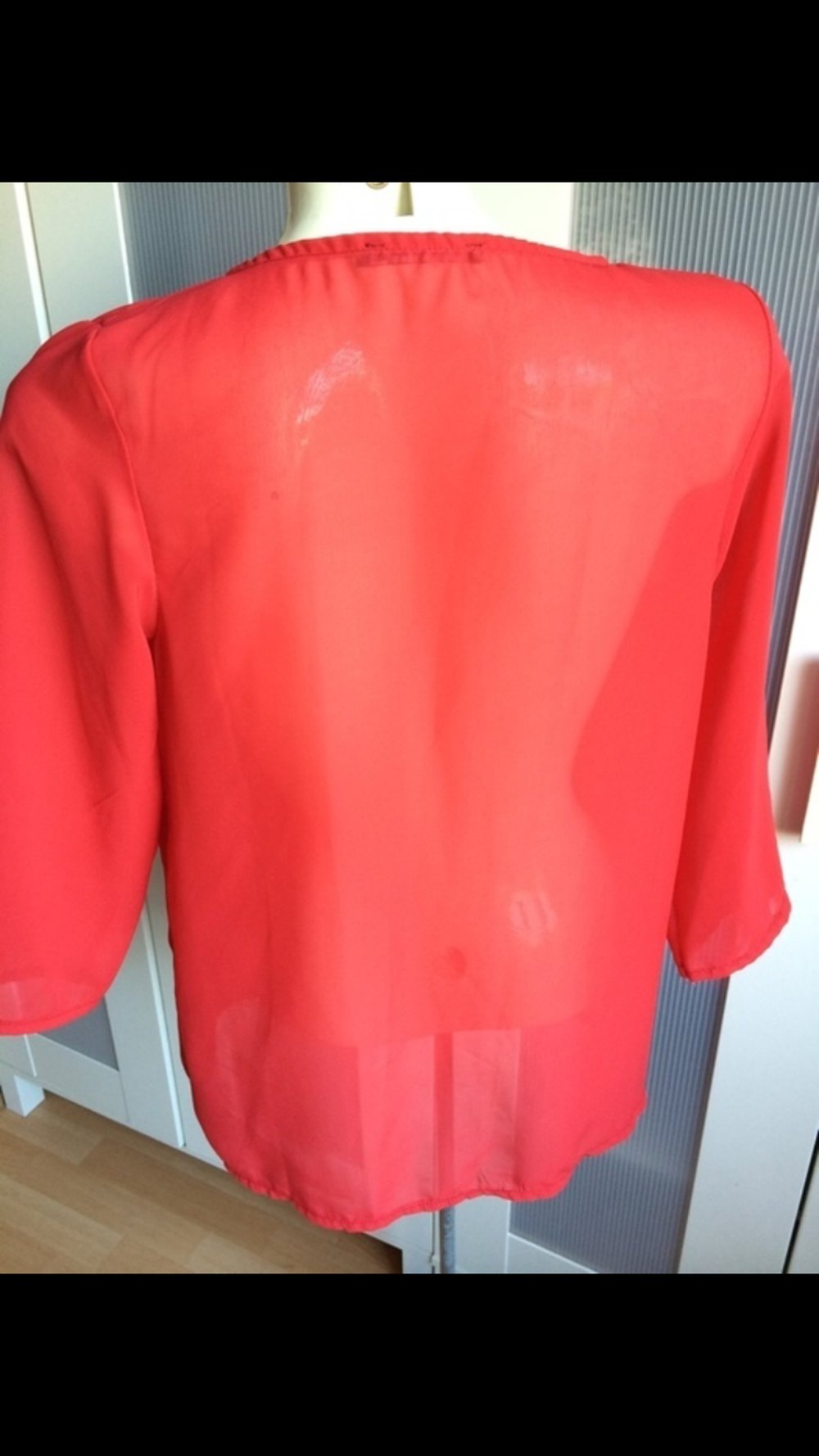 Zara Bluse transparent rot