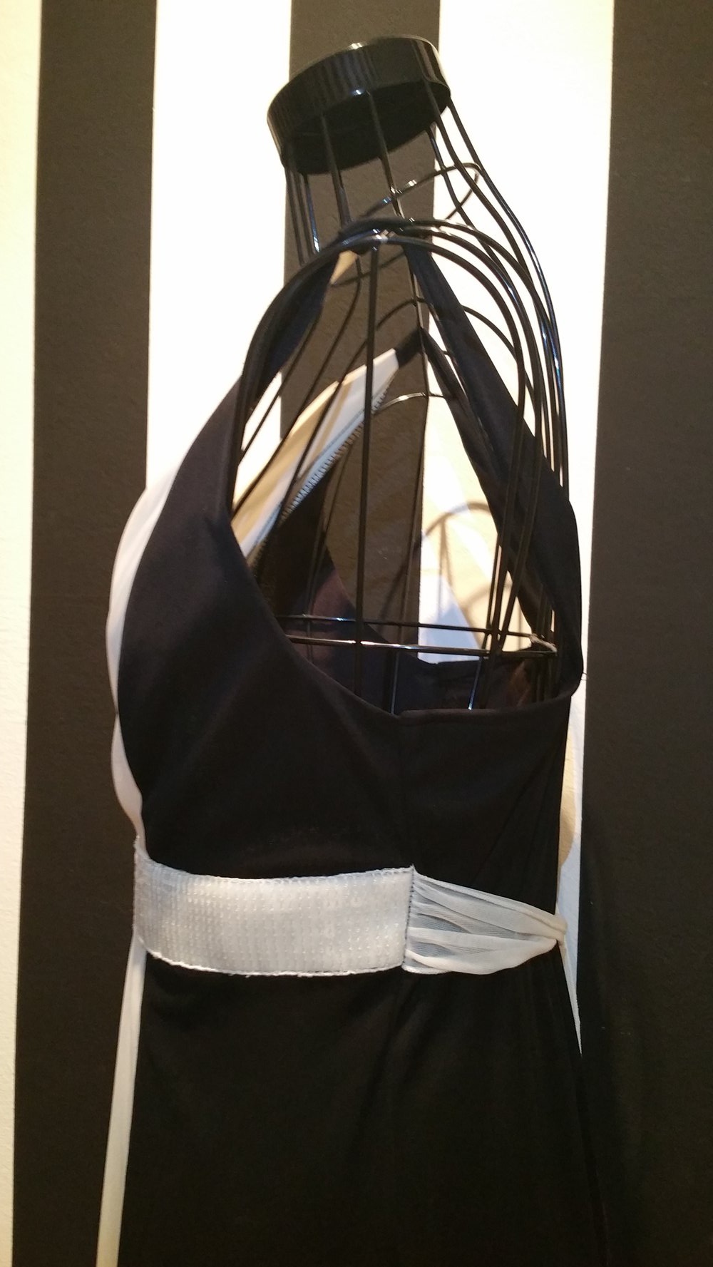 Chiffon Kleid, schwarz/weiß 